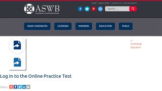 Log In to the Online Practice Test | ASWB