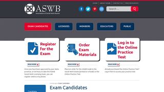 Exam Candidates | ASWB