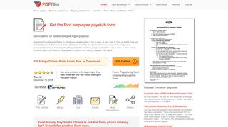 Ford Employee Paystub - Fill Online, Printable, Fillable, Blank | PDFfiller