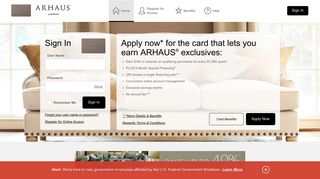 Arhaus Archarge Credit Card - Manage your account - Comenity