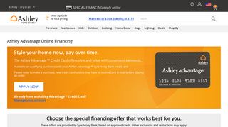Ashley Advantage Online Financing - Ashley Furniture HomeStore