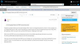 Solved: Unmerging Yahoo & AT&T email accounts - AT&T Community