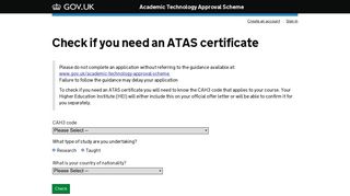 Apply for ATAS clearance