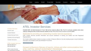 ATEL Investor Services | ATEL Capital Group