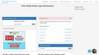ATEL Default Router Login and Password - Clean CSS