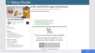 How to Login to the ATEL ALR-U270 - SetupRouter