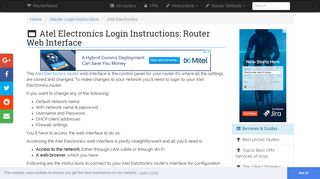 Atel Electronics Login: How to Access the Router Settings ...