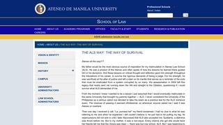 THE ALS WAY: THE WAY OF SURVIVAL | Ateneo de Manila University