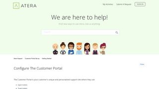 Configure the Customer Portal – Atera Support