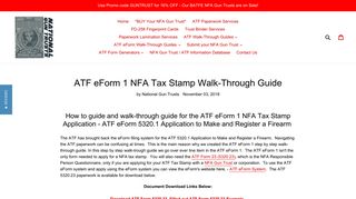 ATF eForm 1 NFA Tax Stamp Walk-Through Guide - National Gun Trusts