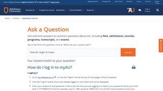 How do I login to myAU? - Ask a Question : Athabasca University