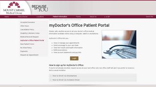 myDoctor's Office Patient Portal - Mount Carmel Medical Group