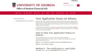 Application Status on Athena | Your Award Status | Home