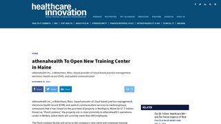 athenahealth To Open New Training Center in Maine | Healthcare ...