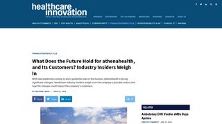What Does the Future Hold for athenahealth, and Its Customers ...