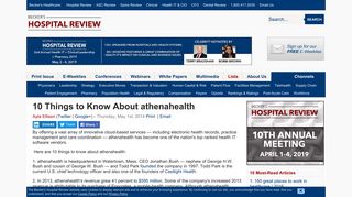 10 Things to Know About athenahealth - Becker's Hospital Review