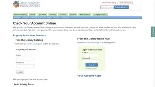 Check Your Account Online – Athens County Public Libraries
