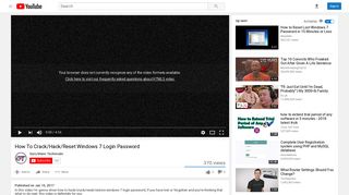 How To Crack/Hack/Reset Windows 7 Login Password - YouTube