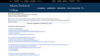 Athens Technical College - Student Email FAQ