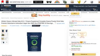 Amazon.com: Athletic Greens Ultimate Daily All In 1 Greens ...