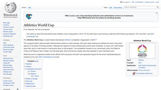 Athletics World Cup - Wikipedia