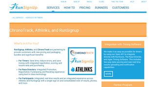 ChronoTrack, Athlinks, and RunSignUp
