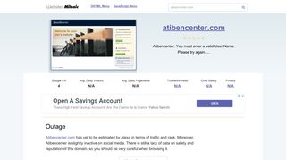 Atibencenter.com website. Login.