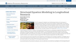 Structural Equation Modeling in Longitudinal Research - American ...