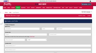 Atlanta Braves Login - Atlanta Braves Jobs