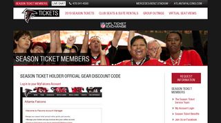 Season Ticket Holder Official Gear Discount Code - Atlanta Falcons ...