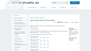 Atlanta, GA : View Online Permit Information