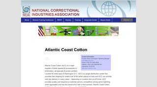 Atlantic Coast Cotton | National Correctional Industries Association