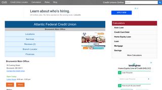 Atlantic Federal Credit Union - Brunswick, ME - Credit Unions Online