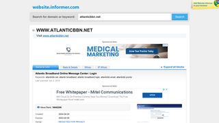 atlanticbbn.net at WI. Atlantic Broadband Online Message Center: Login