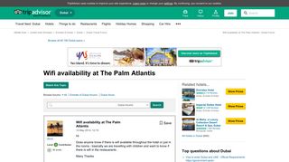 Wifi availability at The Palm Atlantis - Dubai Message Board ...