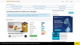 Business-portal : Website stats and valuation
