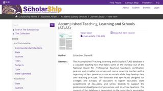 Accomplished Teaching, Learning and Schools (ATLAS)