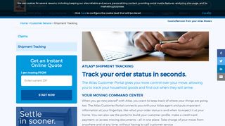 Shipment Tracking | Customer Service | Atlas Van Lines