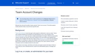 Team Account Changes - Atlassian Documentation
