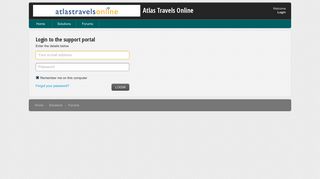 Login to the support portal - Atlas Travels Online