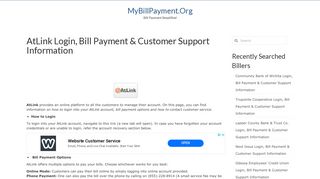 AtLink Login, Bill Payment & Customer Support Information