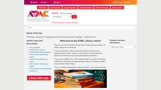 ATMC Library catalogue