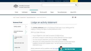 Lodge an activity statement | Australian Taxation Office - ATO