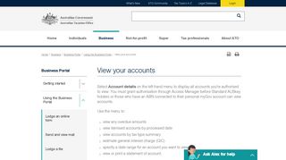 View your accounts | Australian Taxation Office - ATO
