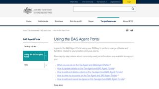 Using the BAS Agent Portal | Australian Taxation Office - ATO