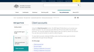 Client accounts | Australian Taxation Office - ATO