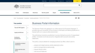 Business Portal information | Australian Taxation Office - ATO