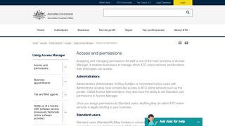 Access and permissions | Australian Taxation Office - ATO