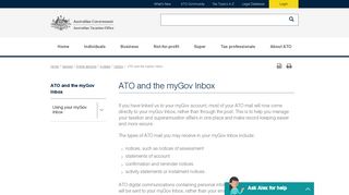 ATO and the myGov Inbox | Australian Taxation Office