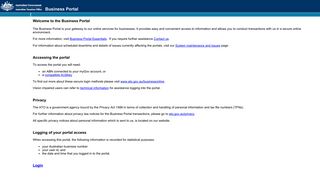 Australian Taxation Office Business Portal - Welcome - ATO